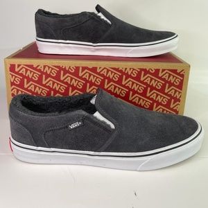 Vans Suede Sherpa Asphalt/White Grey/Gray Shoes Size 10.5 M